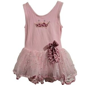 Popatu Baby Girl Pink Tutu Dress Sleeveless Crown‎ Bow Sparkle Bodysuit